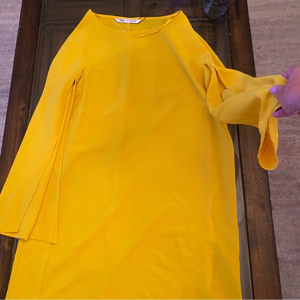 NWOT Zara Cape Sleeved Sheath Dress - Picture 7 of 11